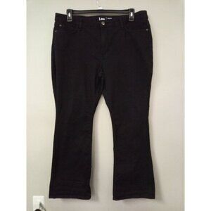 Women's Black Mid Rise Boot Cut Regular Fit Jeans Size 18 Petite